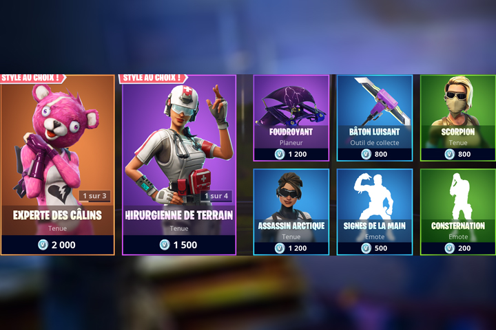 Boutique Fortnite 16 octobre